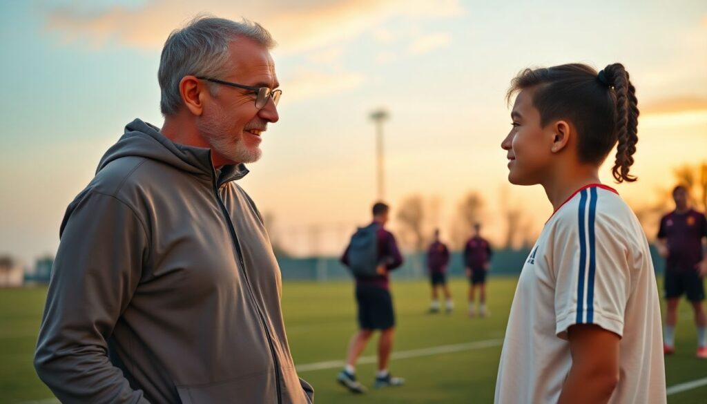 Mentoria em futebol: diferenças entre um bom treinador e um verdadeiro mentor - иллюстрация