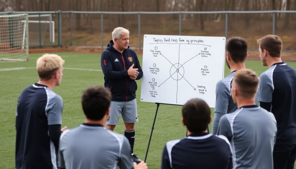 Tendencias tácticas actuales en el fútbol moderno y cómo adaptarlas a categorías de formación - иллюстрация