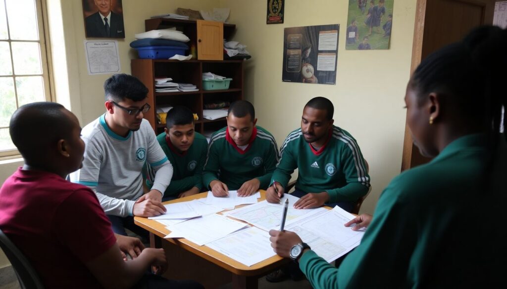 La influencia de grandes eventos esportivos (Mundial, Champions, Libertadores) en la formación de jóvenes atletas - иллюстрация