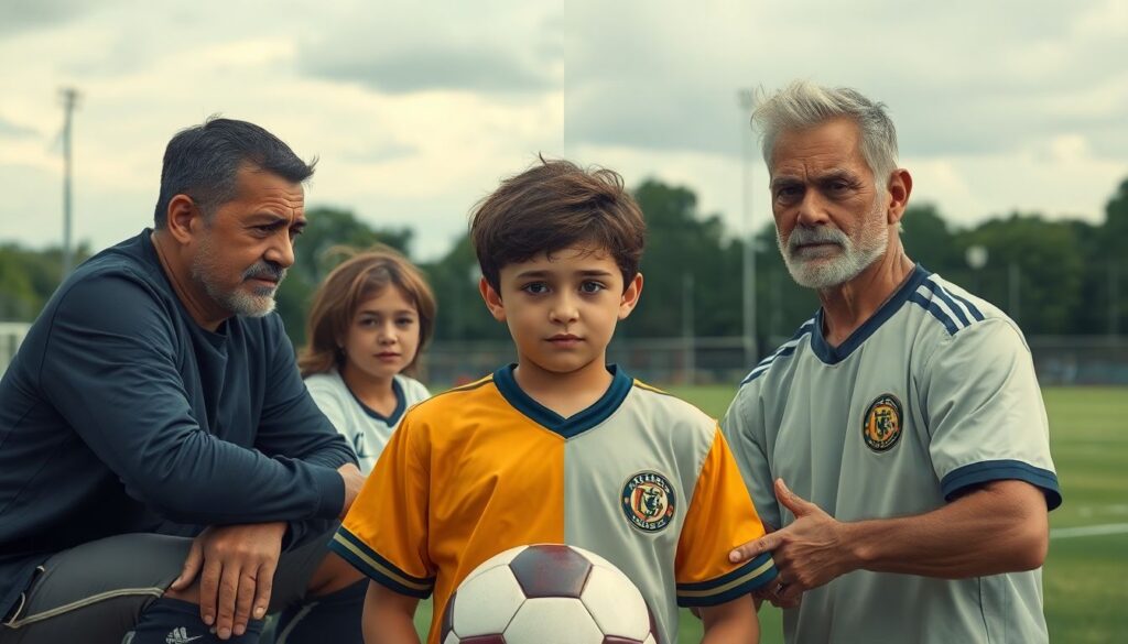 El papel de la familia en la construcción de una carrera en el fútbol moderno - иллюстрация