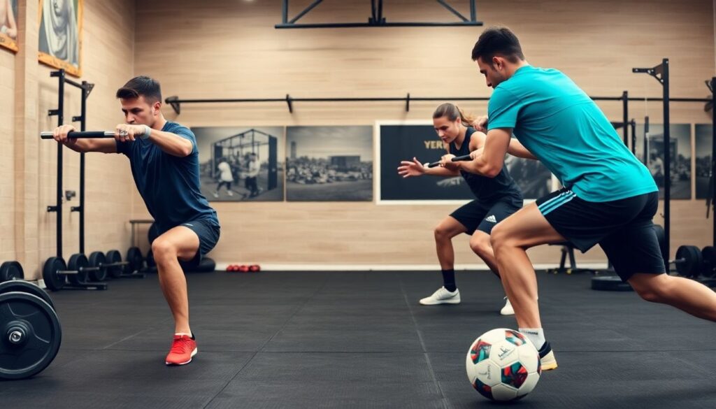 Rutinas de entrenamiento físico específicas para mejorar el rendimiento en los 90 minutos - иллюстрация