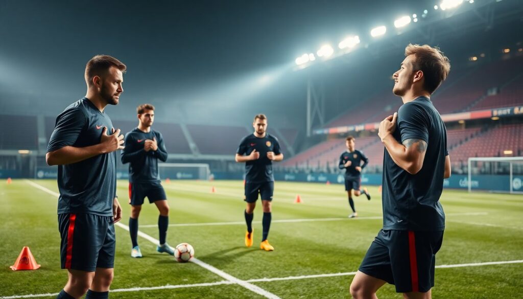 Rutinas de entrenamiento físico y mental para soportar la presión de los penales - иллюстрация