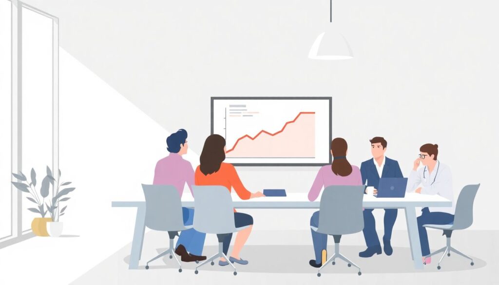 La importancia del análisis de resultados para mejorar el rendimiento colectivo - иллюстрация