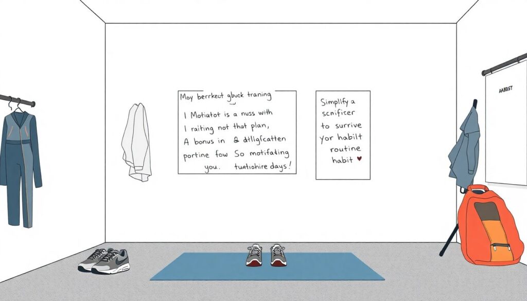 Rutinas diarias de entrenamiento físico y mental para mantener la constancia en el alto nivel - иллюстрация