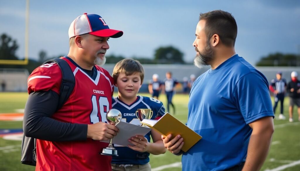Cómo padres y entrenadores pueden trabajar juntos en la mentoria em futebol de jóvenes atletas - иллюстрация