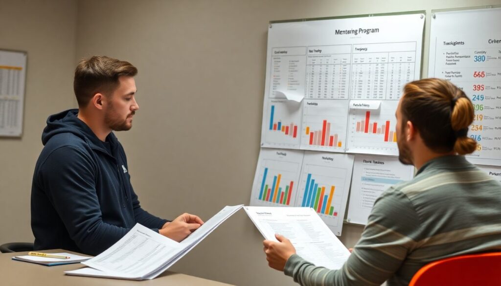 Casos reais de mentoria bem-sucedida: antes e depois no desempenho em campo - иллюстрация