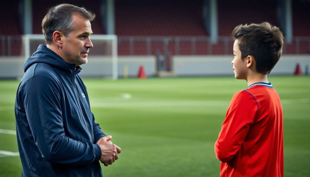 Cómo una buena mentoria en fútbol puede transformar la carrera de um joven atleta - иллюстрация