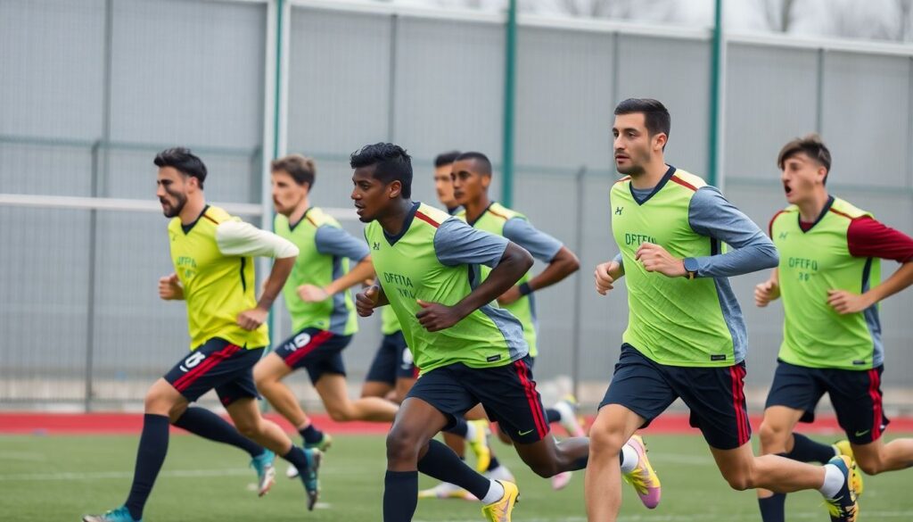 Tendências atuais do futebol moderno: intensidade, polivalência e tomada de decisão rápida - иллюстрация