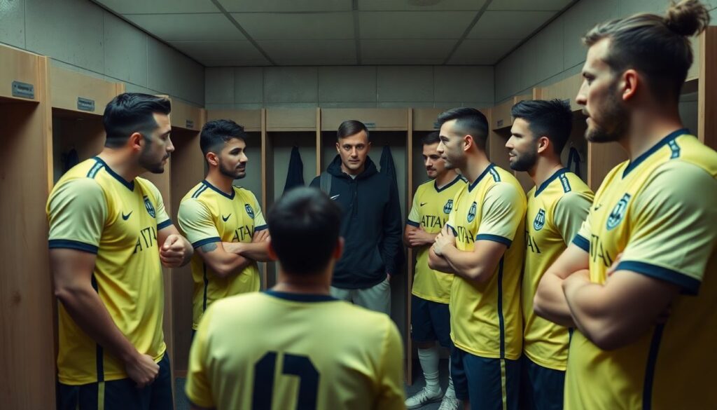 O impacto da liderança dentro do vestiário: capitães, mentores e cultura de equipe - иллюстрация