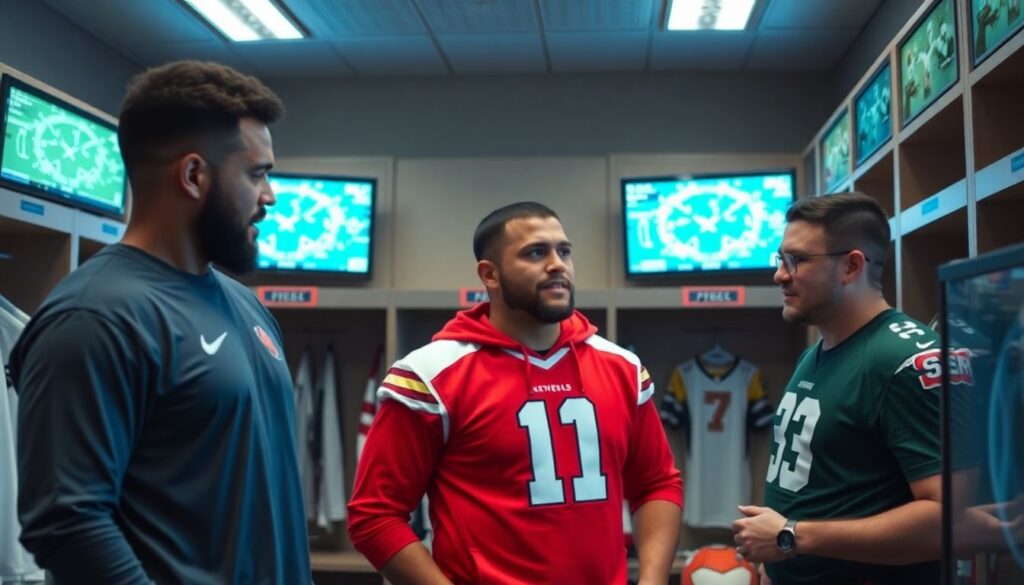 O impacto da liderança dentro do vestiário: capitães, mentores e cultura de equipe - иллюстрация