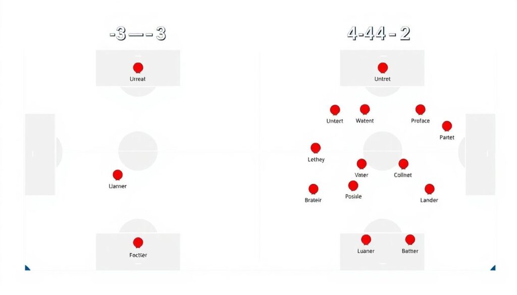 Análise comparativa de esquemas táticos (4-3-3, 4-4-2, 3-5-2): qual favorece seu estilo de jogo - иллюстрация