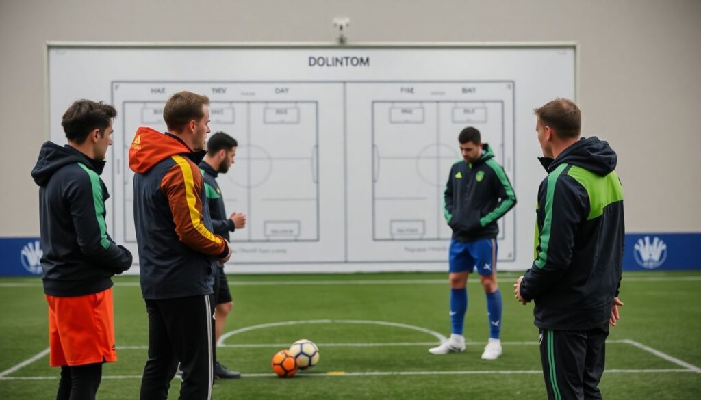 Rutinas de entrenamiento físico específicas por posición: defensas, mediocampistas y delanteros - иллюстрация